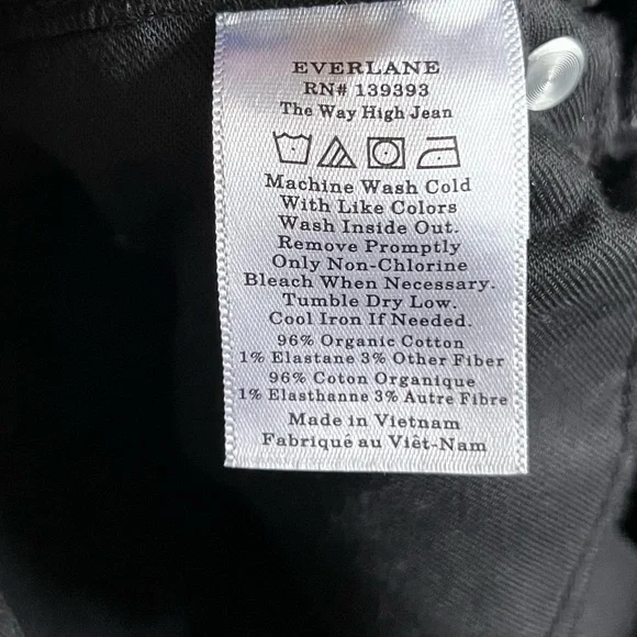 Everlane Women's The Way-High Jean Size 28 Long High-Rise Straight Leg Black - Picture 14 of 15